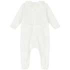 Baby Girls Ivory Logo Babygrow, 1, hi-res